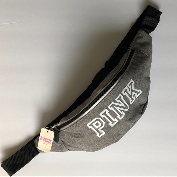 PINK Victoria's Secret Handbags - $13💋New VS LOVE PINK Lt Gray/White Fanny Pack